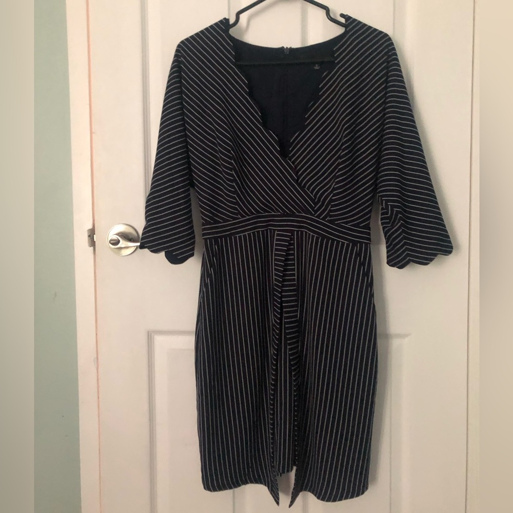 Adelyn Rae striped faux wrap dress - Small